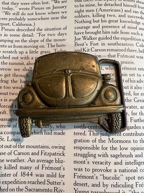 Vintage Volkswagen Beetle Brass Collectible Car Retro Hippie 1970s Belt Buckle